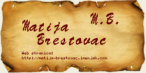 Matija Brestovac vizit kartica
